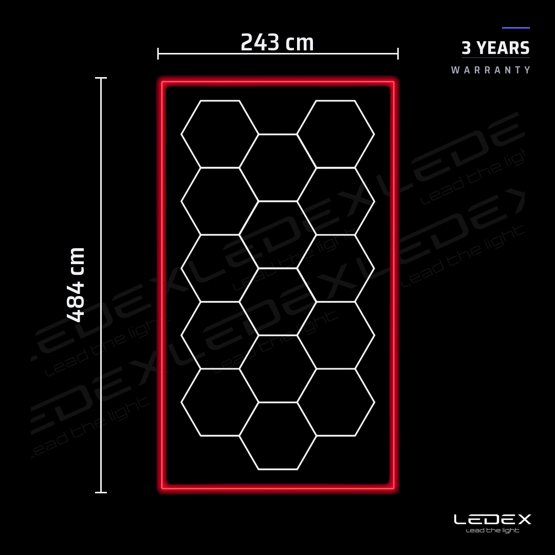 Hexagon 15F PC Punase raamiga