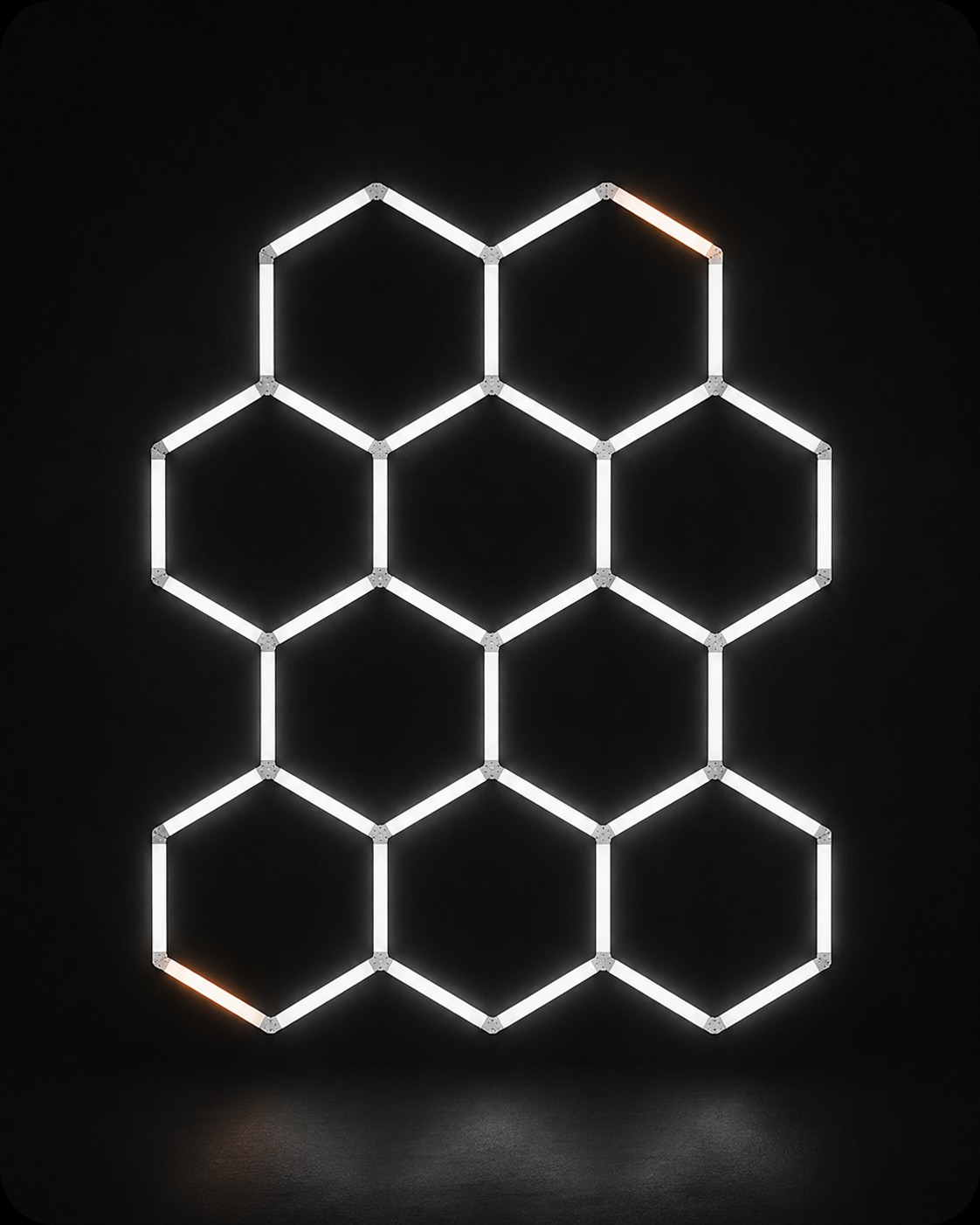 Hexagon Valgustid polükarbonaat raamiga